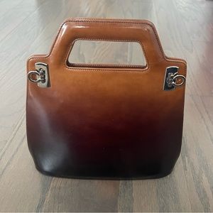 Vintage Ferragamo Wanda Ombré Leather Handbag With Shoulder Strap